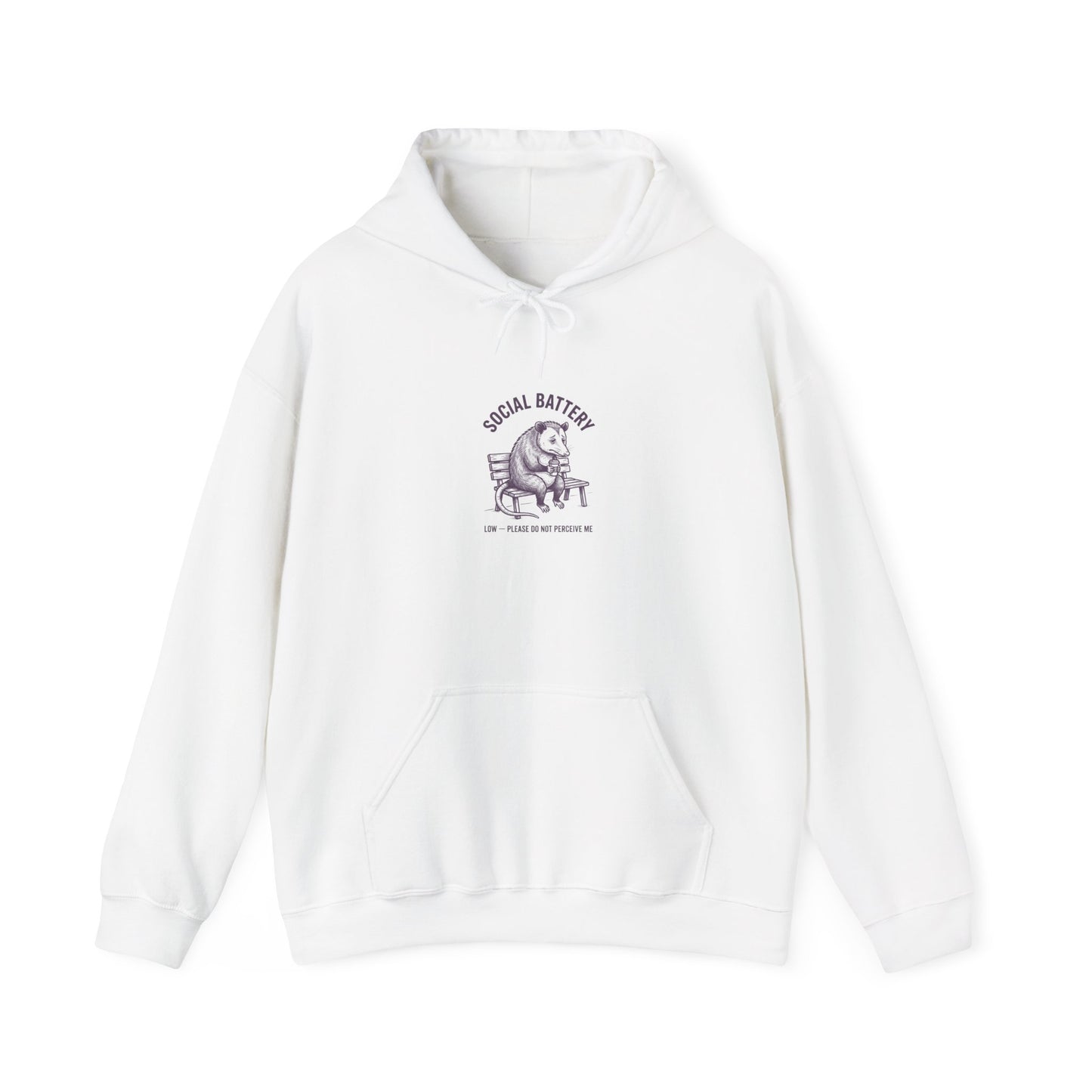 Social Battery Dog Hoodie | Anxious Animal Humor, Cute Anxiety Graphic