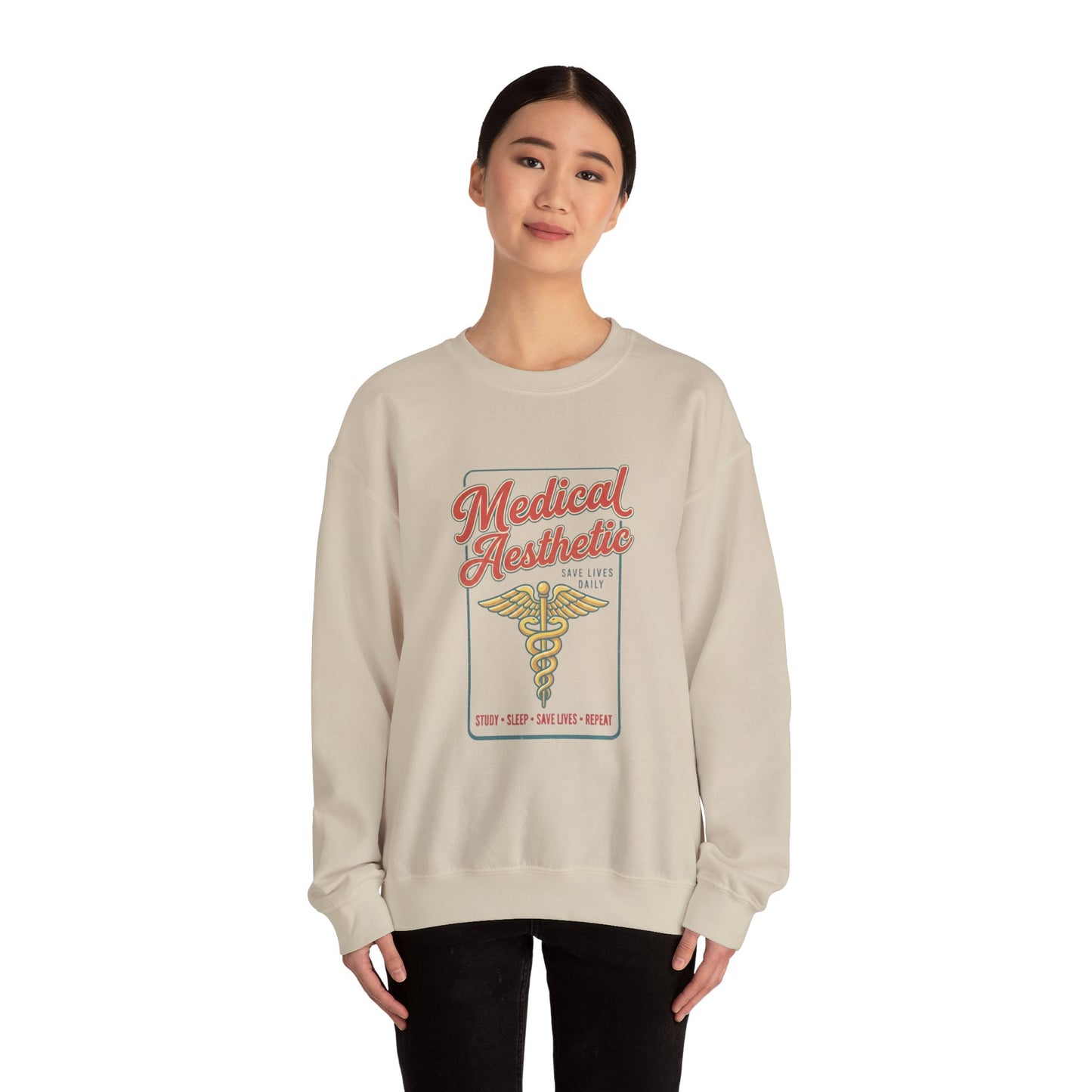 Medical Aesthetic Caduceus Sweatshirt | Vintage Food Graphics Retro Diner Typography