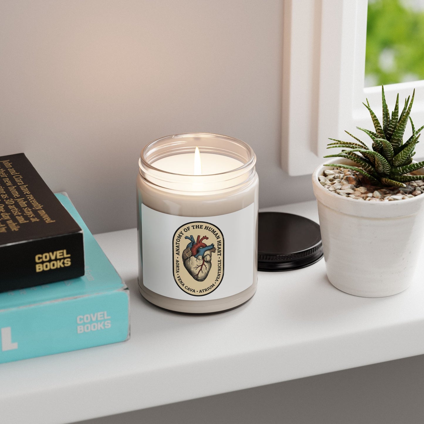 Vintage Anatomical Heart Candle, Soy Jar | Retro Animal Easy Tiger Vibe