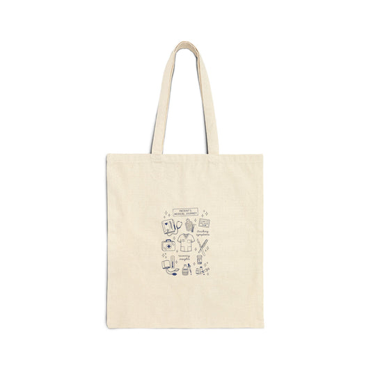 Hockey Romance Illustration Tote | bookish hockey, heart & skates design