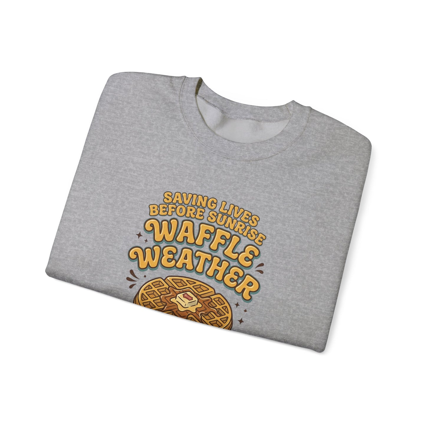 Waffle Weather Crewneck | Vintage Food Graphics, Retro Diner Breakfast