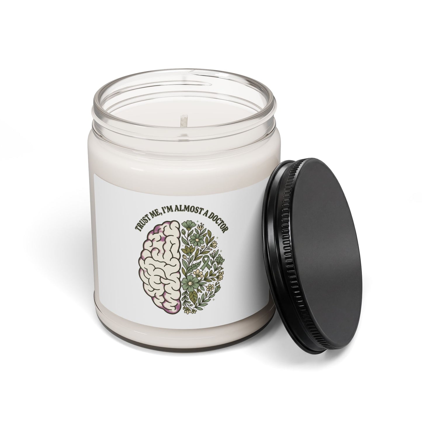Mental Health Brain Floral Candle | Soy Candle, Green Awareness