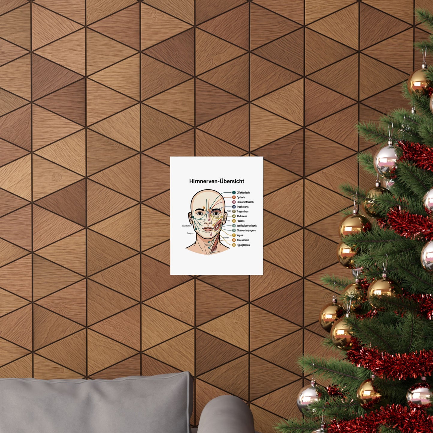 Anatomy Poster — Hirnnerven-Übersicht Matte Vertical Poster