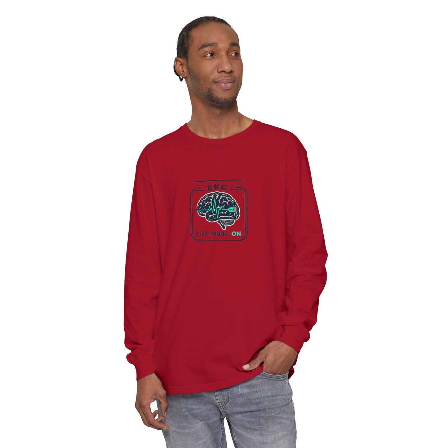 Brain Mode: EKG Graphic Long Sleeve Tee