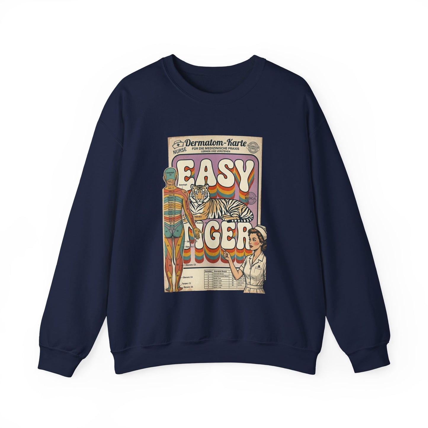 Easy Tiger retro tiger graphic Crewneck, vintage vacation vibe