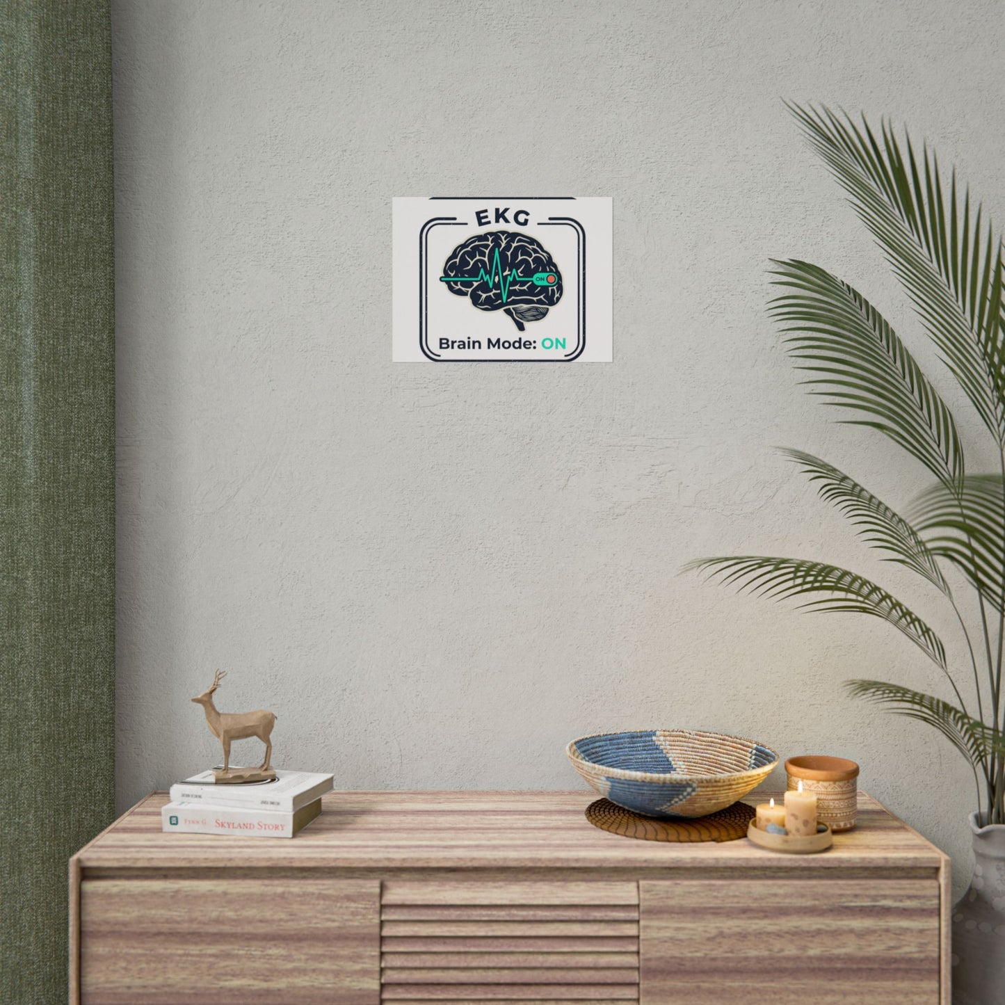 Rolled Poster — "EKG Brain Mode: ON" Graphic Art Print