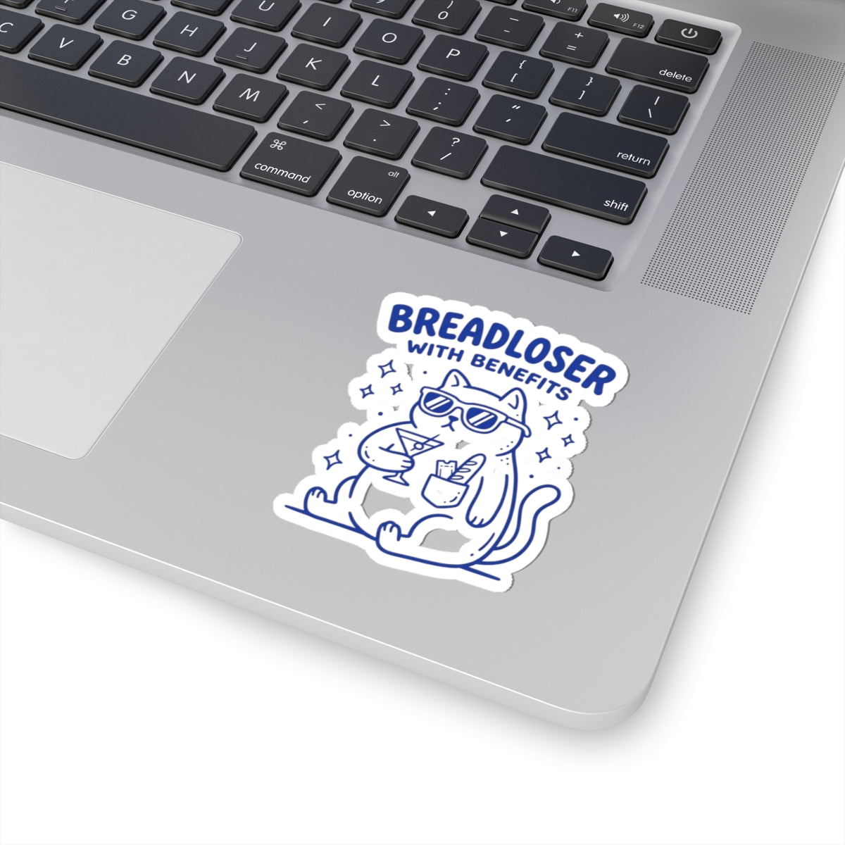 BREADLOSER WITH BENEFITS Sticker | Funny Cat Doodle, Breadloser Humor