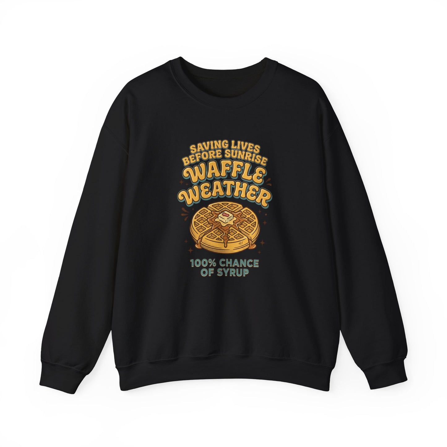 Waffle Weather Crewneck | Vintage Food Graphics, Retro Diner Breakfast
