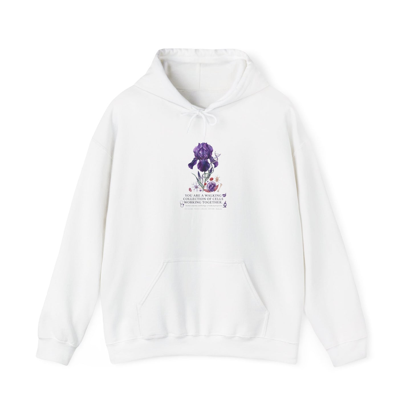 Iris Birth Flower Hoodie | Botanical Birth Month, Meaning & Floral Illustration