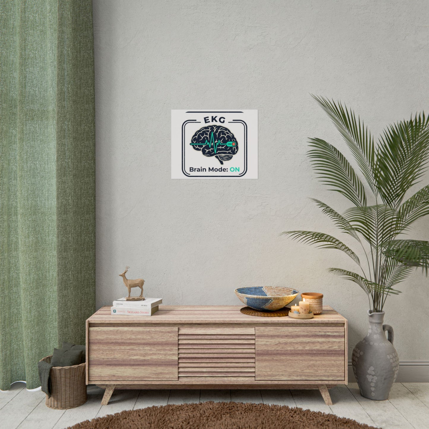 Rolled Poster — "EKG Brain Mode: ON" Graphic Art Print
