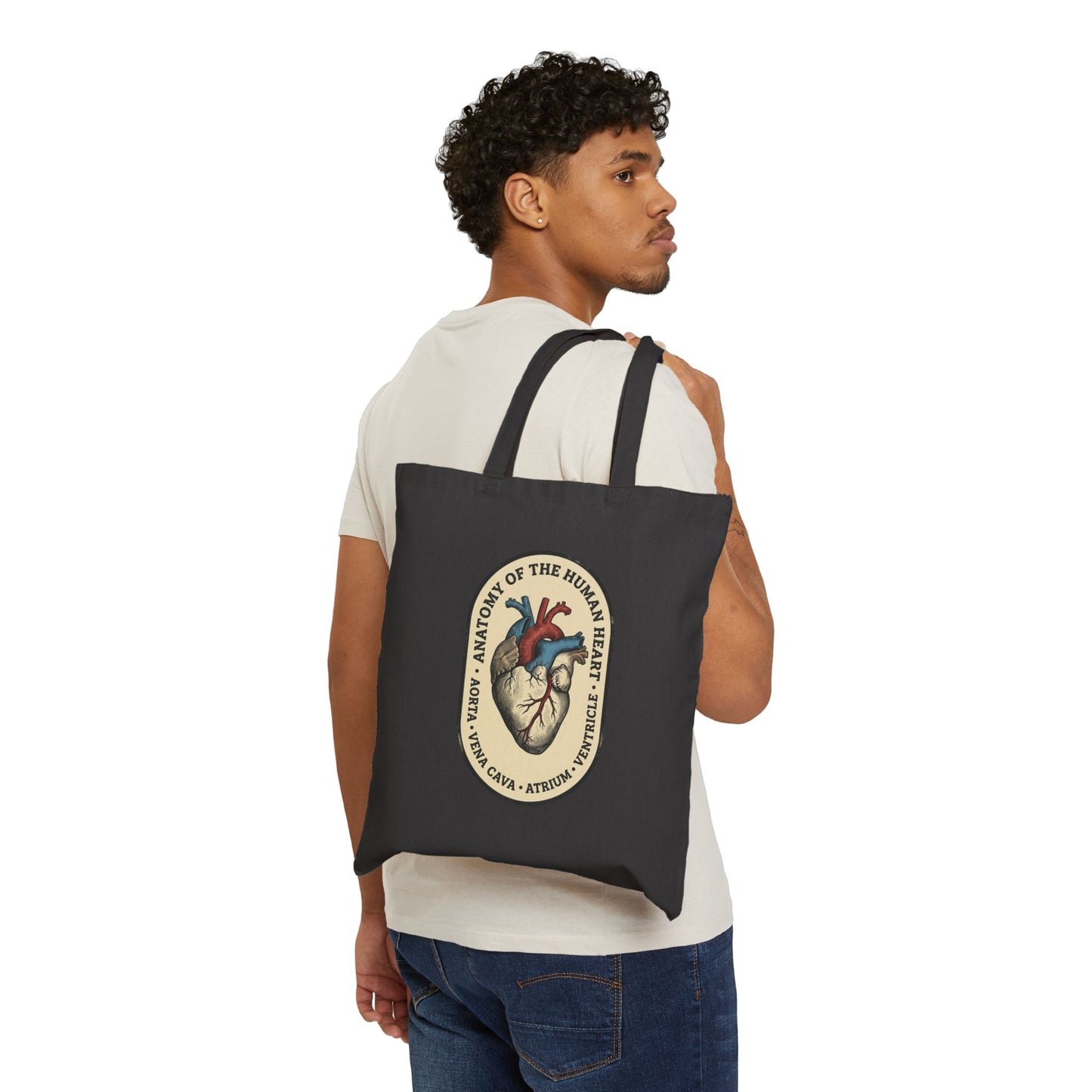Anatomical Heart Illustration Tote | Retro Animal Art, Easy Tiger Vacation Vibe