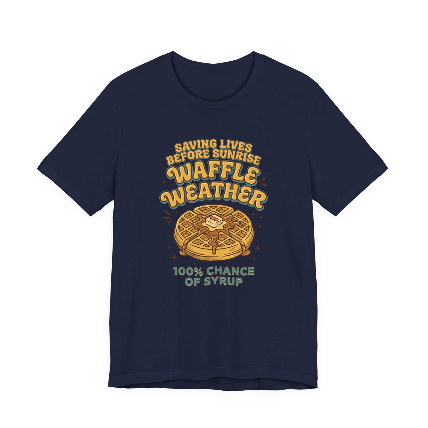Waffle Weather T-Shirt | Retro Breakfast Graphic, Vintage Food Diner Style