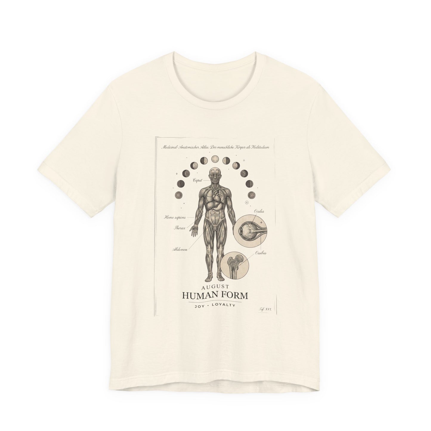 Anatomical Zodiac Chart Tee | Vintage Human Form, Birth Month Botanicals