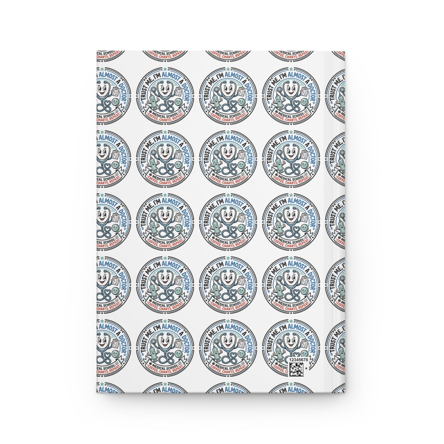 Hardcover Journal — Vintage Medical Emblem Pattern Notebook (Doctor/Nurse Gifts)
