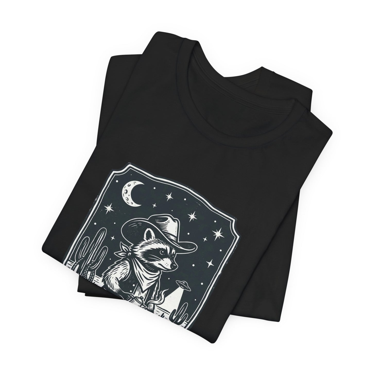 Night Shift Coffee Society Tee | Retro UFO Desert Alien Graphic