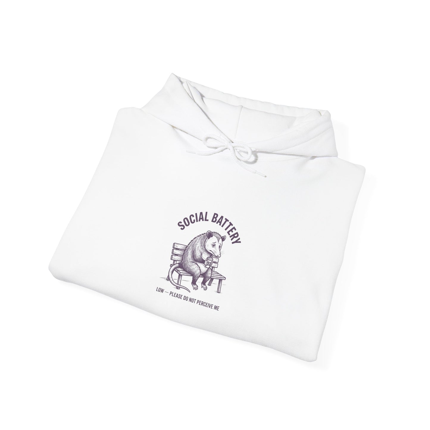 Social Battery Dog Hoodie | Anxious Animal Humor, Cute Anxiety Graphic