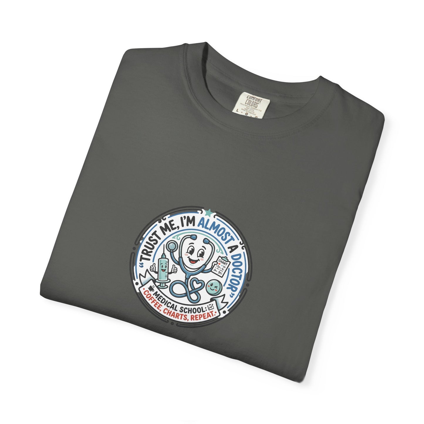 Retro Smiley Surf Badge T-Shirt - 'Sorry I'm Almost There' Graphic