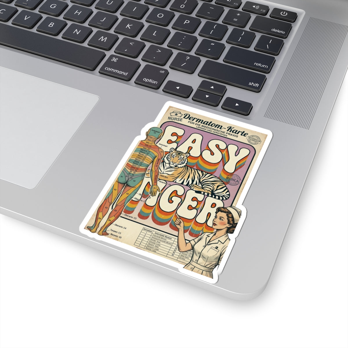 Easy Tiger Retro Tiger Graphic Sticker | Vintage Vacation Vibe