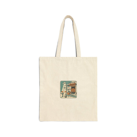 Retro UFO Desert Scene Tote | vintage alien, southwestern cactus