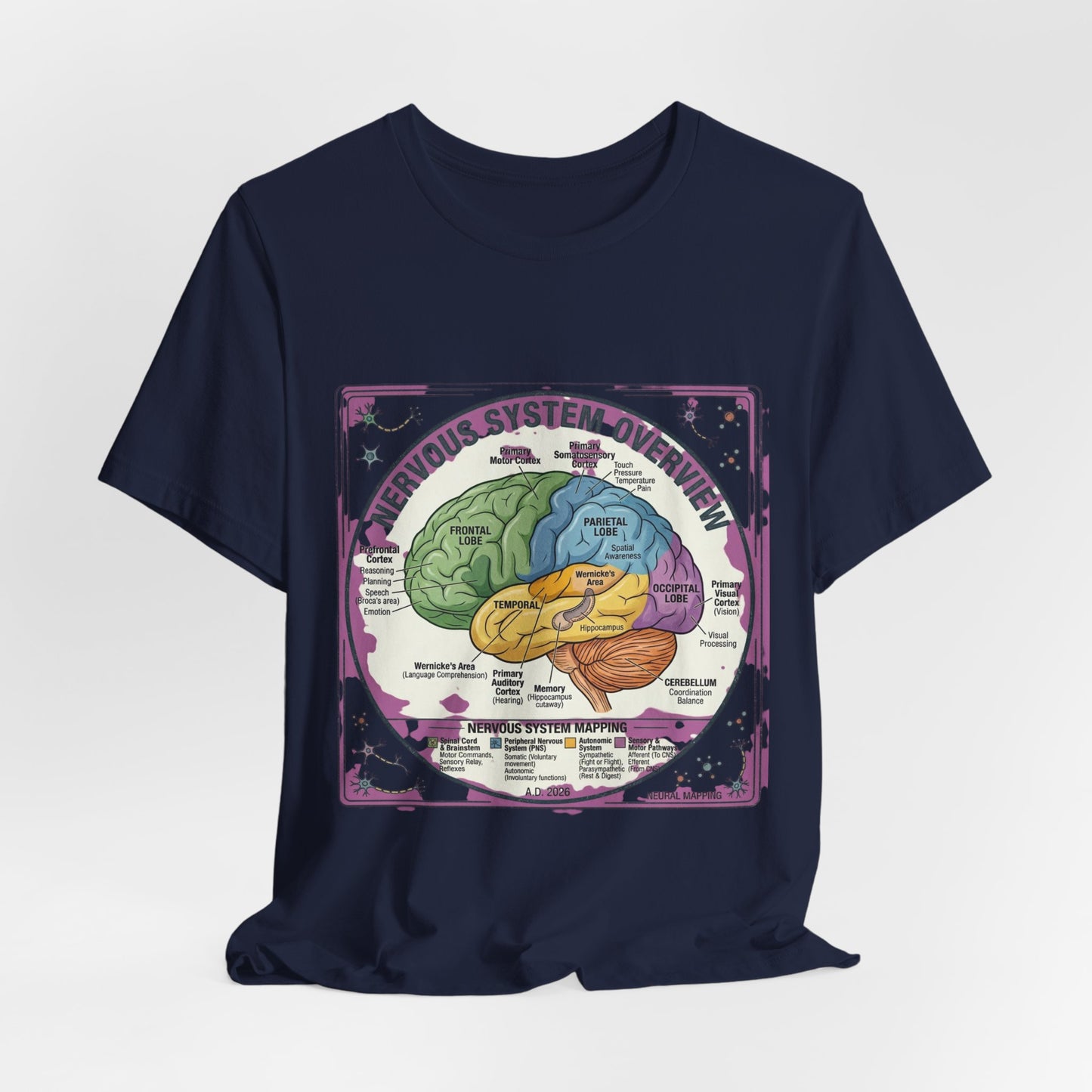 Brain Anatomy Diagram Tee | 250th Independence Day, Patriotic Milestone