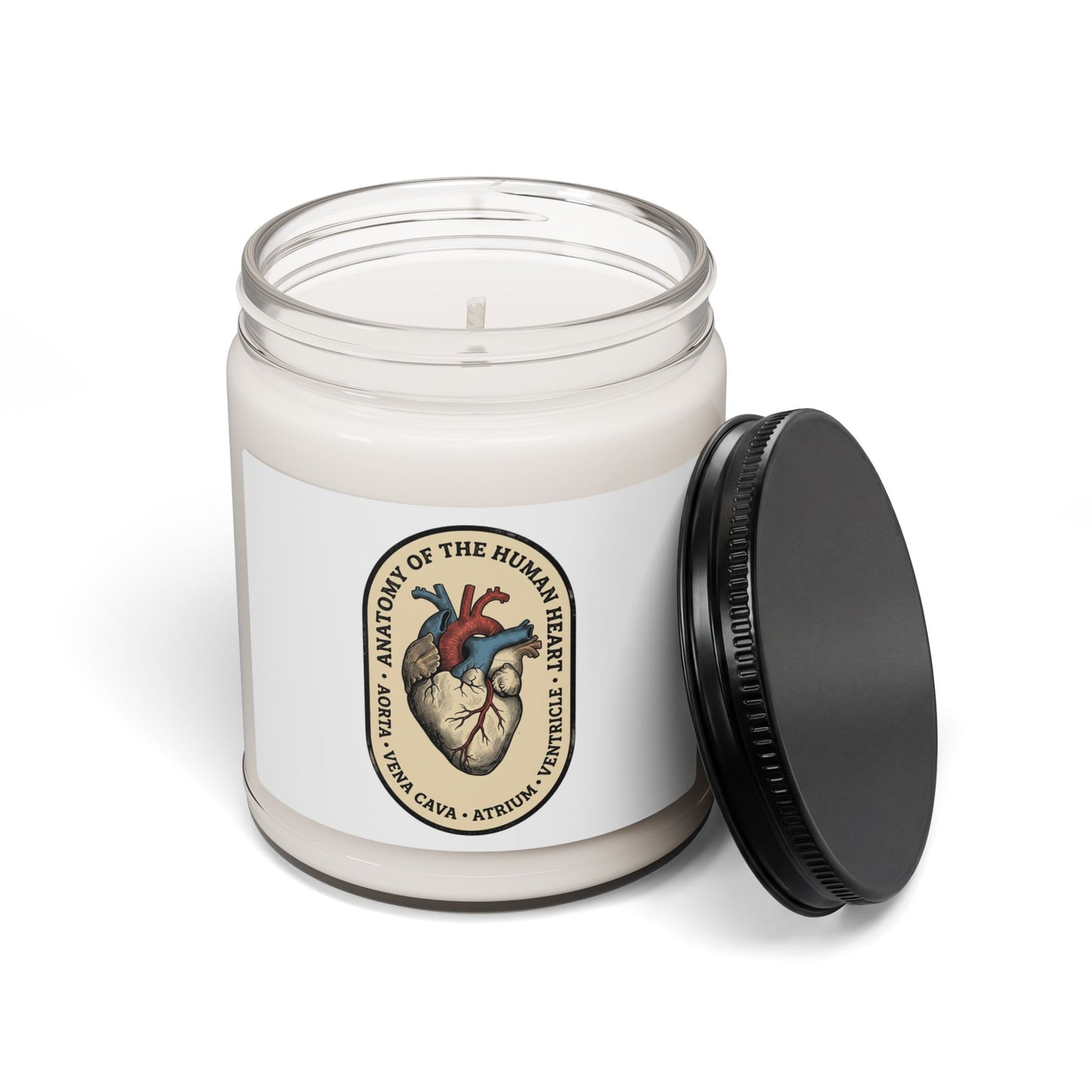 Vintage Anatomical Heart Candle, Soy Jar | Retro Animal Easy Tiger Vibe