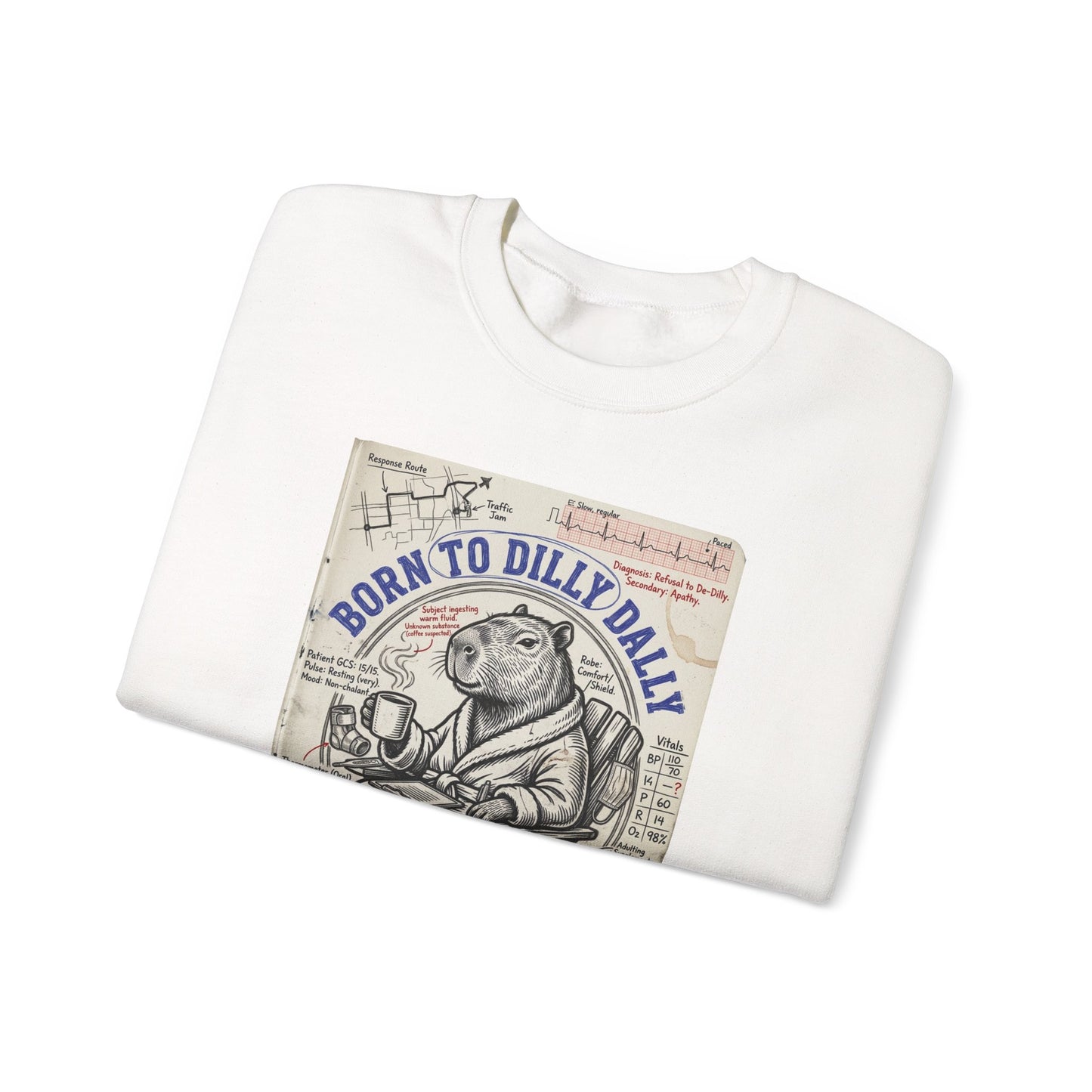 Born to Dilly Dally Sweatshirt | procrastination humor, retro cartoon
