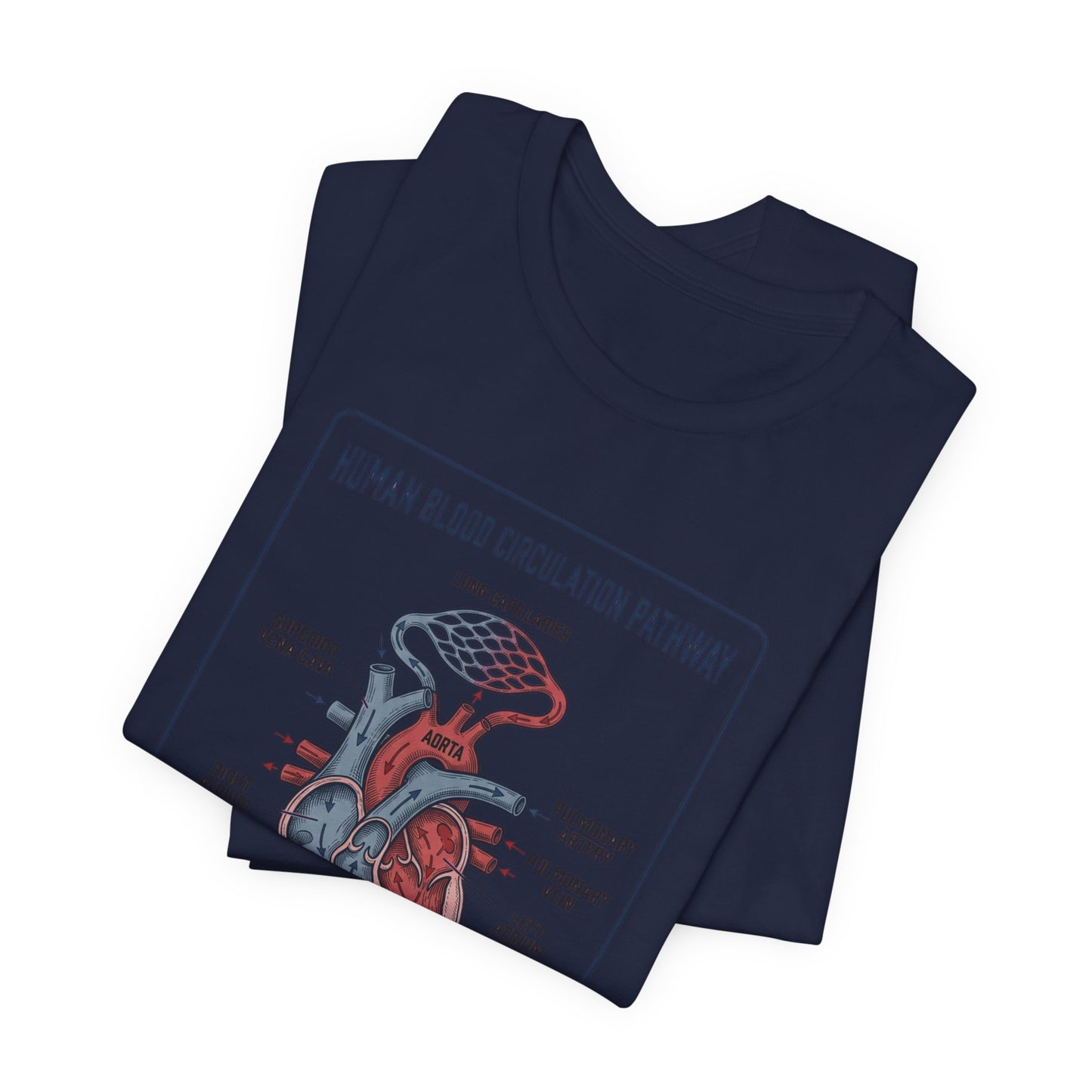 Human Blood Circulation Diagram Tee | 250th 4th of July Patriotic Anatomy