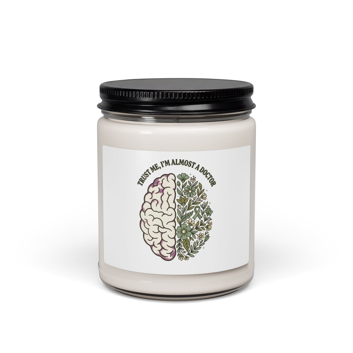Mental Health Brain Floral Candle | Soy Candle, Green Awareness