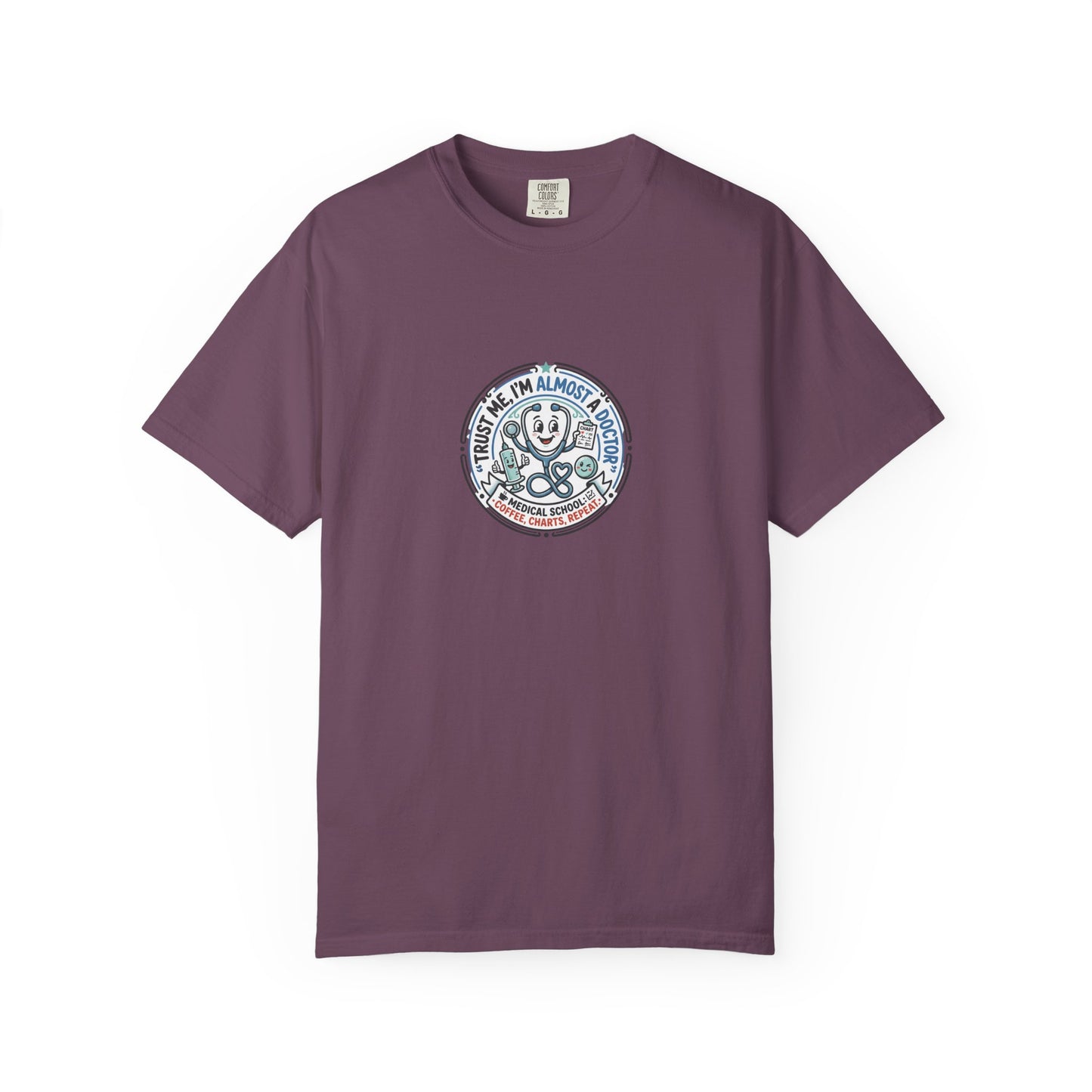 Retro Smiley Surf Badge T-Shirt - 'Sorry I'm Almost There' Graphic