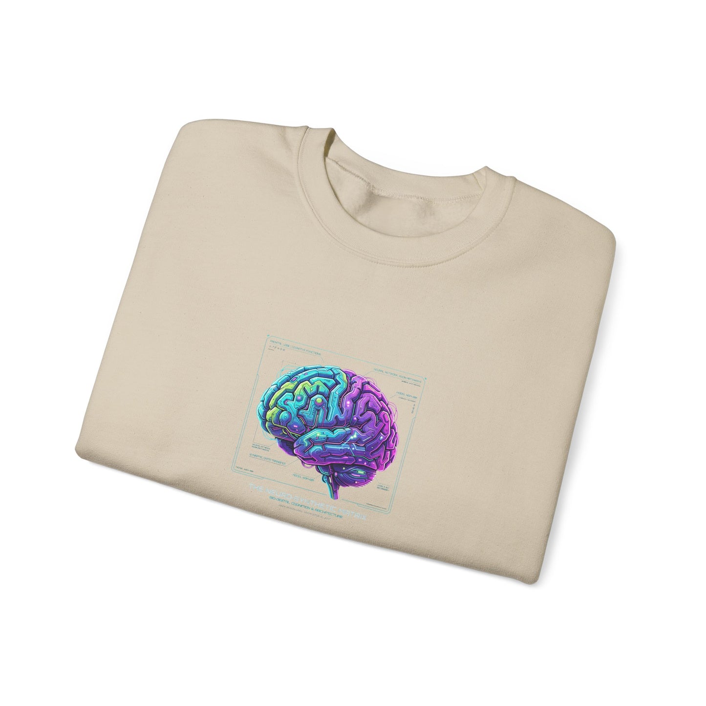 Neon Circuit Brain Sweatshirt — Futuristic Sci‑Fi Poster Design for Science Enthusiasts