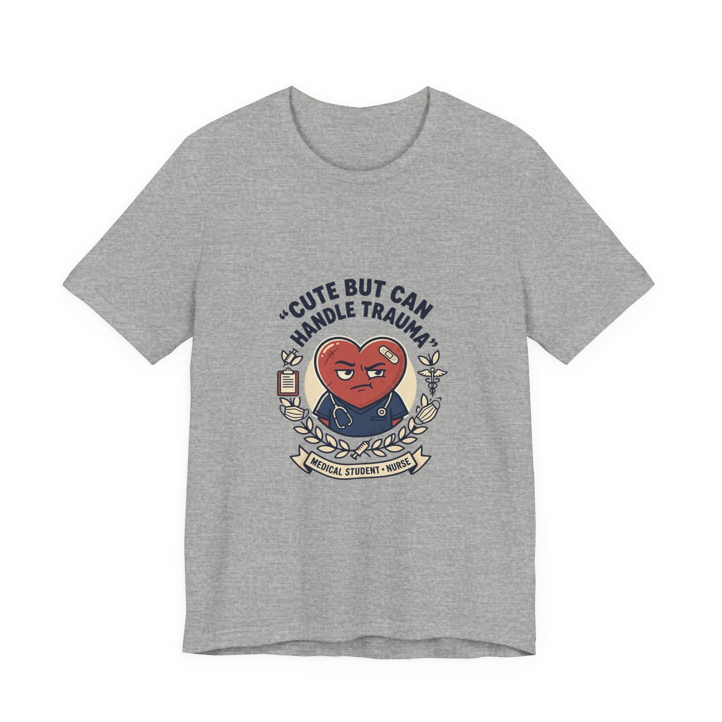 Cute But Can Handle Trauma Tee | minimal meme, deadpan black-on-white