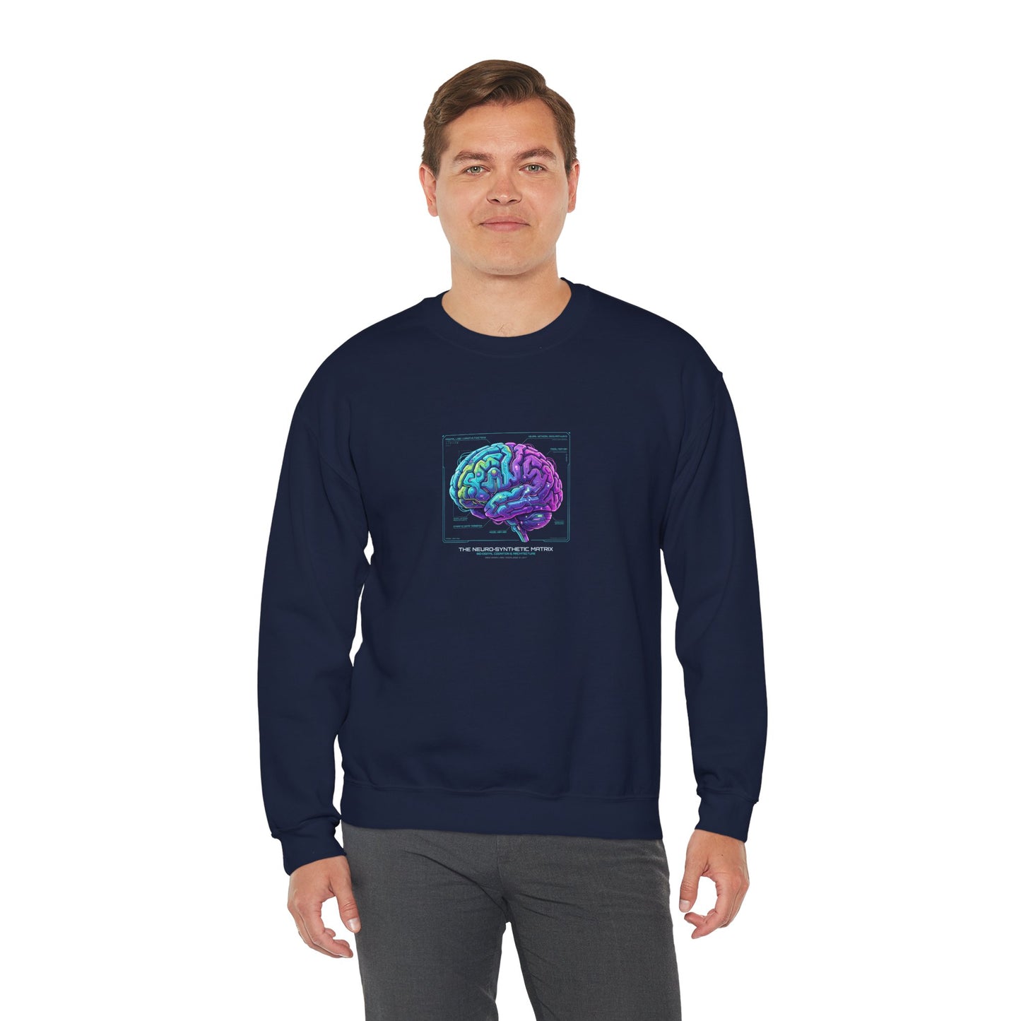 Neon Circuit Brain Sweatshirt — Futuristic Sci‑Fi Poster Design for Science Enthusiasts