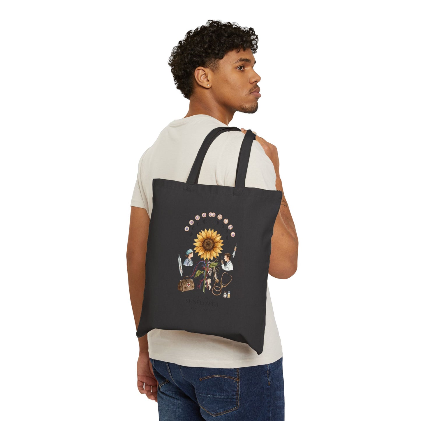 Sunflower Birth Flower Tote | Botanical Birth Month Illustration