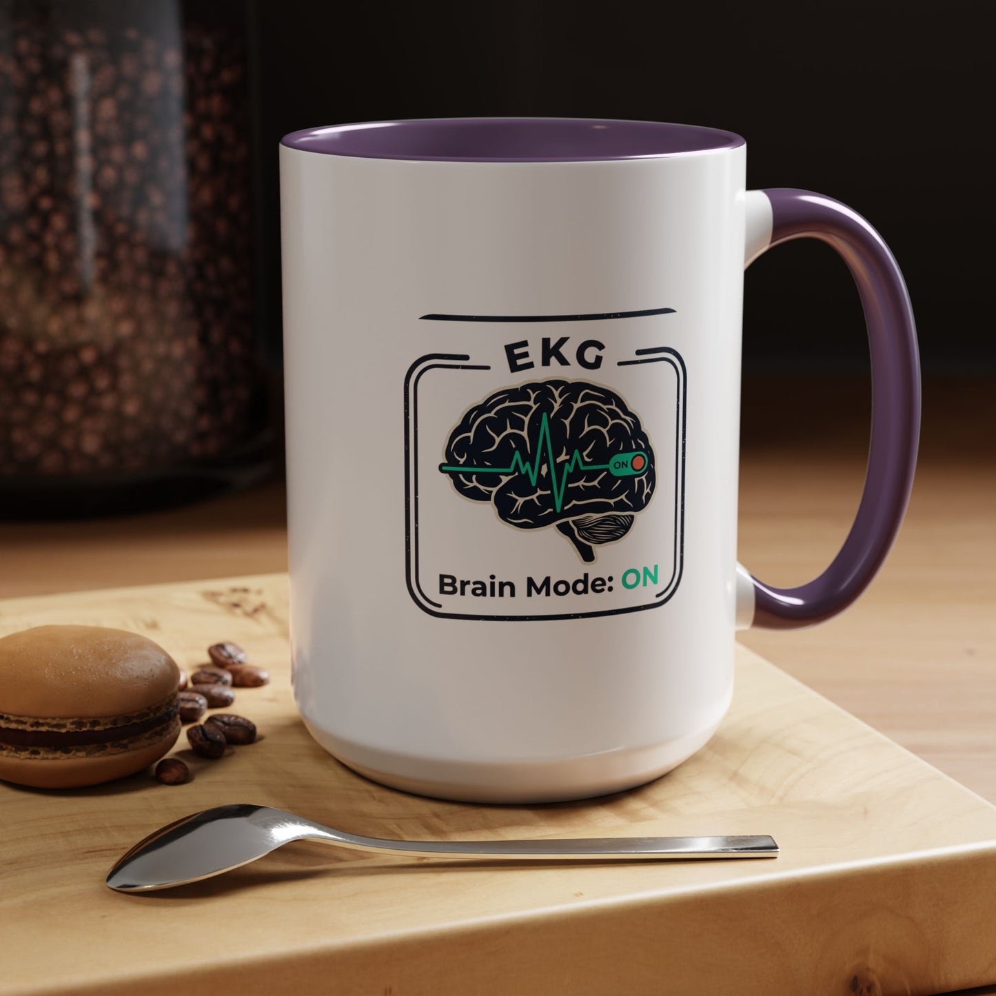 EKG Brain Mode ON Coffee Mug — Accent 11/15oz