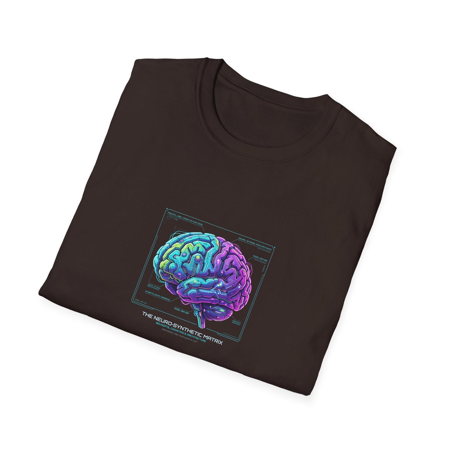 Neon Circuit Brain T-Shirt — Futuristic Sci‑Fi Science Poster Tee