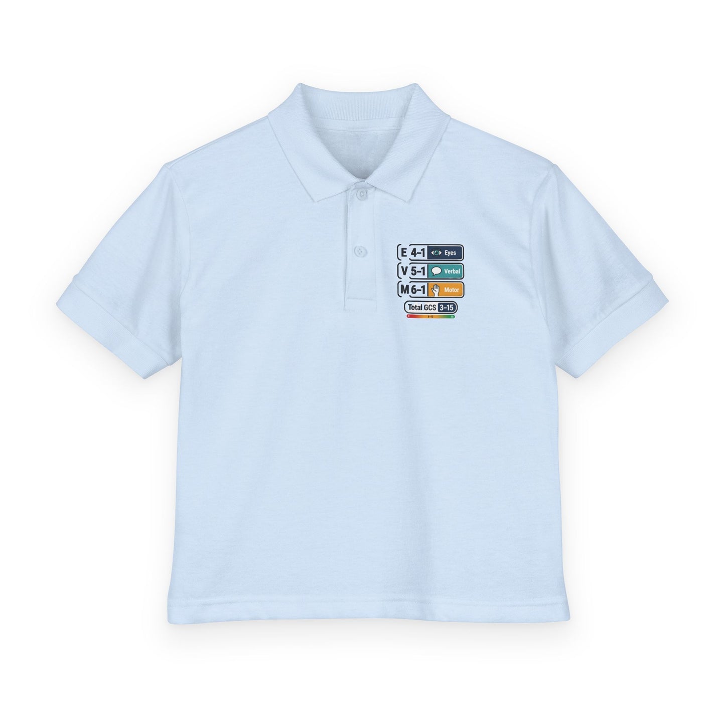 Kids Polo Shirt with Colorful Camping Icons — Outdoor Adventure Badge Design