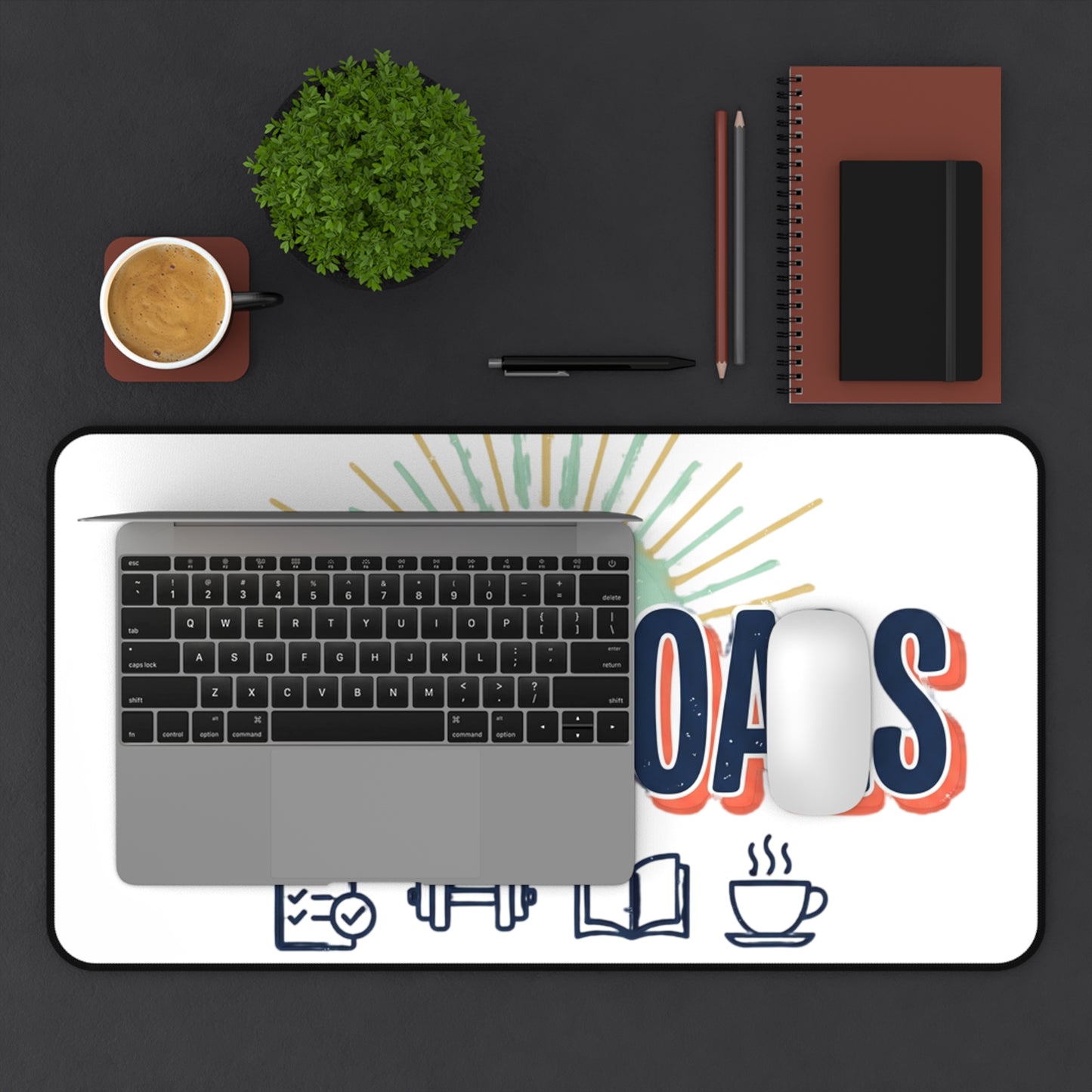 Daily Goals Desk Mat — Motivational Workstation Mouse Pad