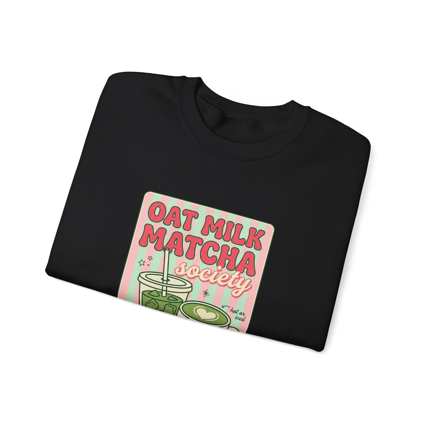 Oat Milk Matcha Society Crewneck Sweatshirt | Matcha Girl Cafe Aesthetic