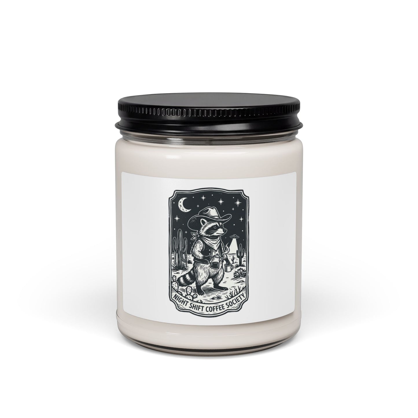 Retro UFO Cowboy Candle | Soy Candle, Vintage Desert Alien Graphic