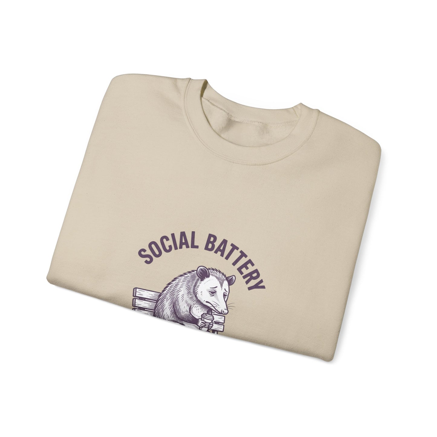 Social Battery Graphic Sweatshirt | Anxious Animal Humor, Introvert Crewneck