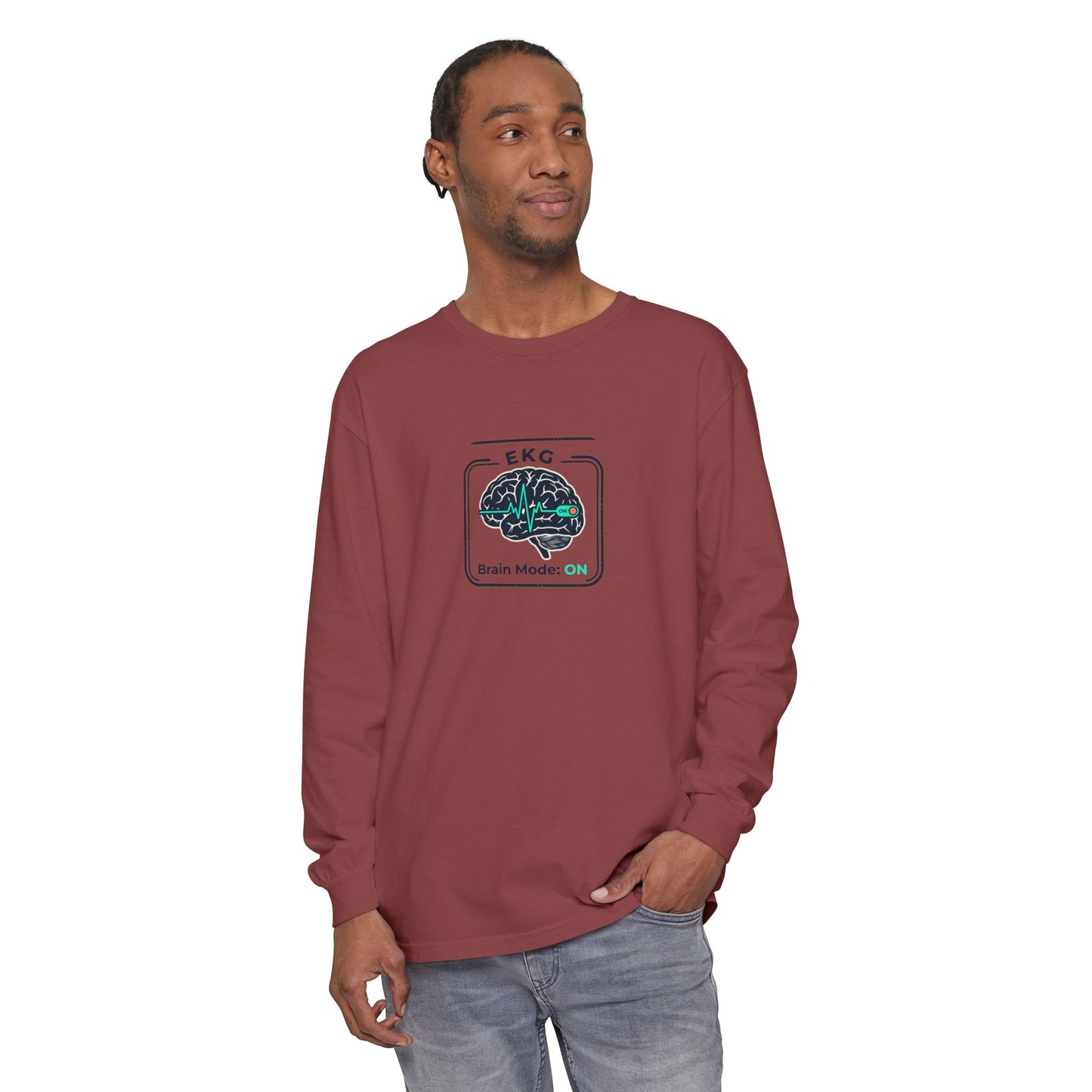 Brain Mode: EKG Graphic Long Sleeve Tee