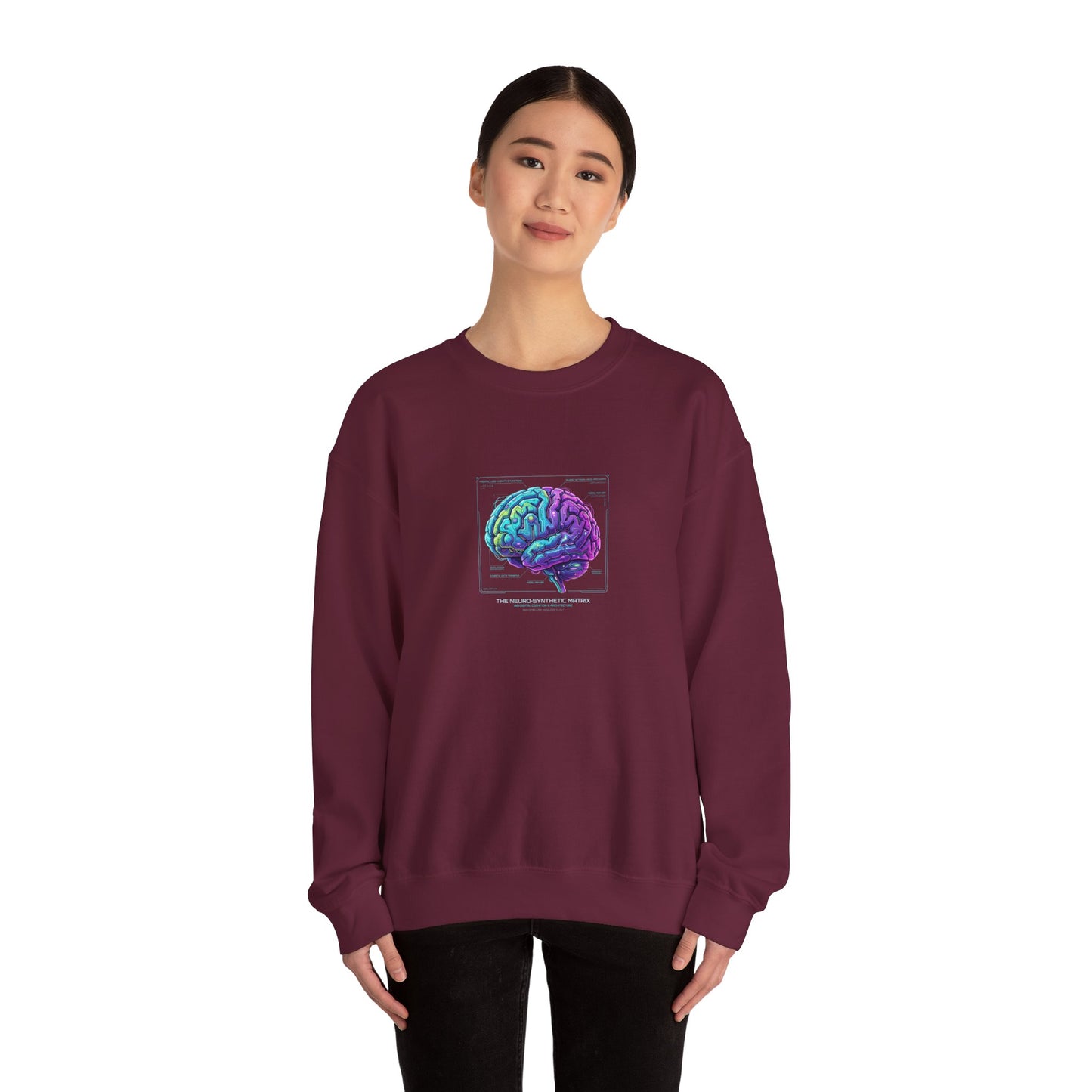 Neon Circuit Brain Sweatshirt — Futuristic Sci‑Fi Poster Design for Science Enthusiasts
