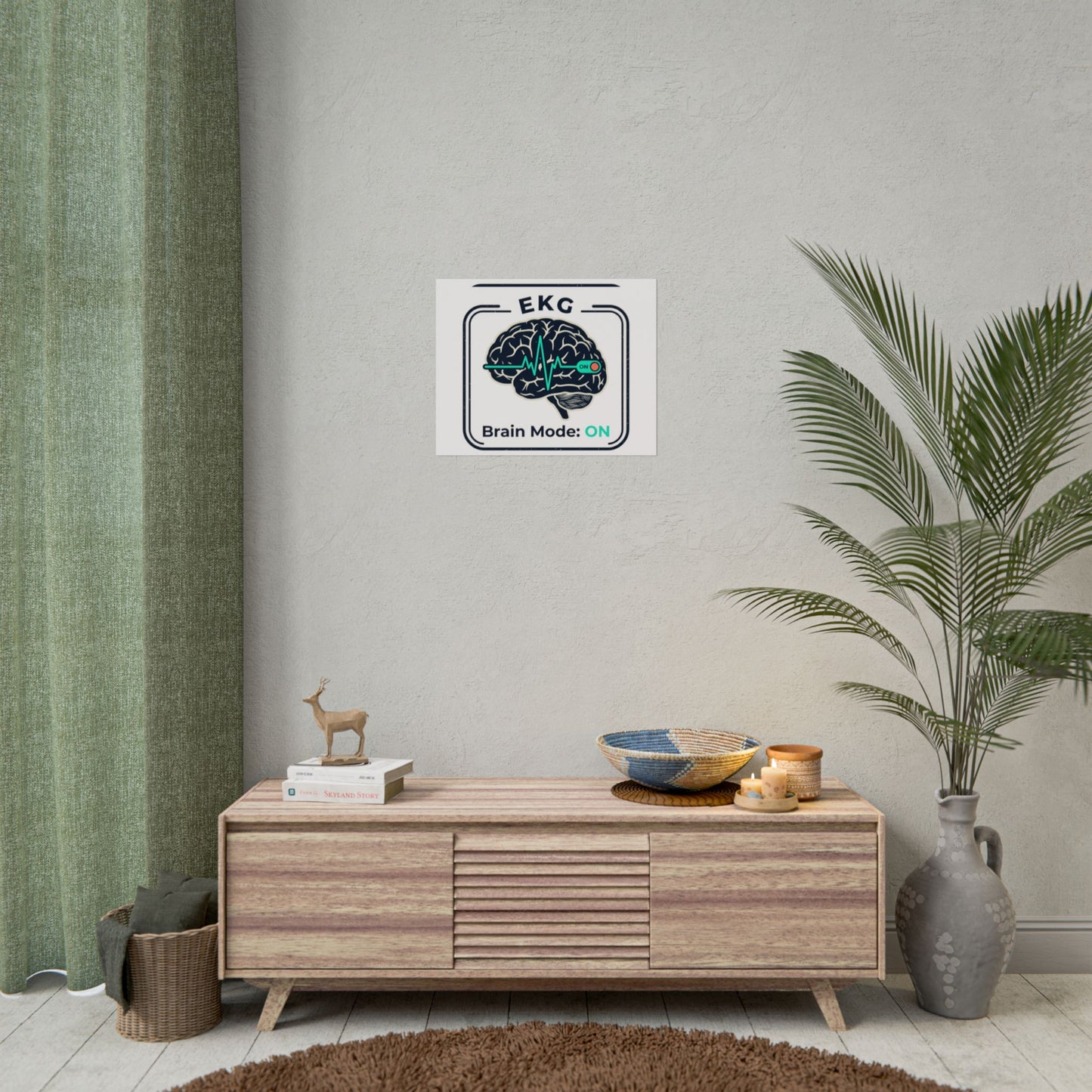 Rolled Poster — "EKG Brain Mode: ON" Graphic Art Print