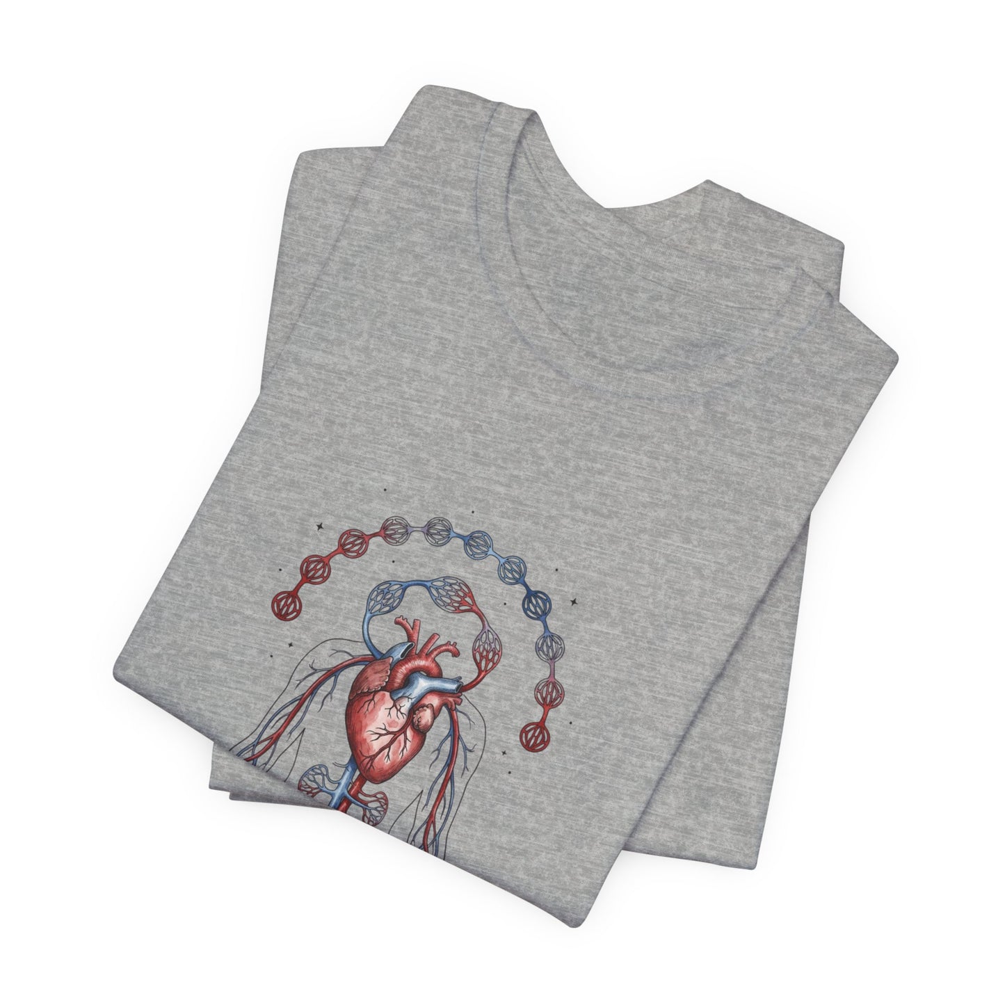 Anatomical Heart with Birth Flowers Tee | Botanical Birth Month Illustration