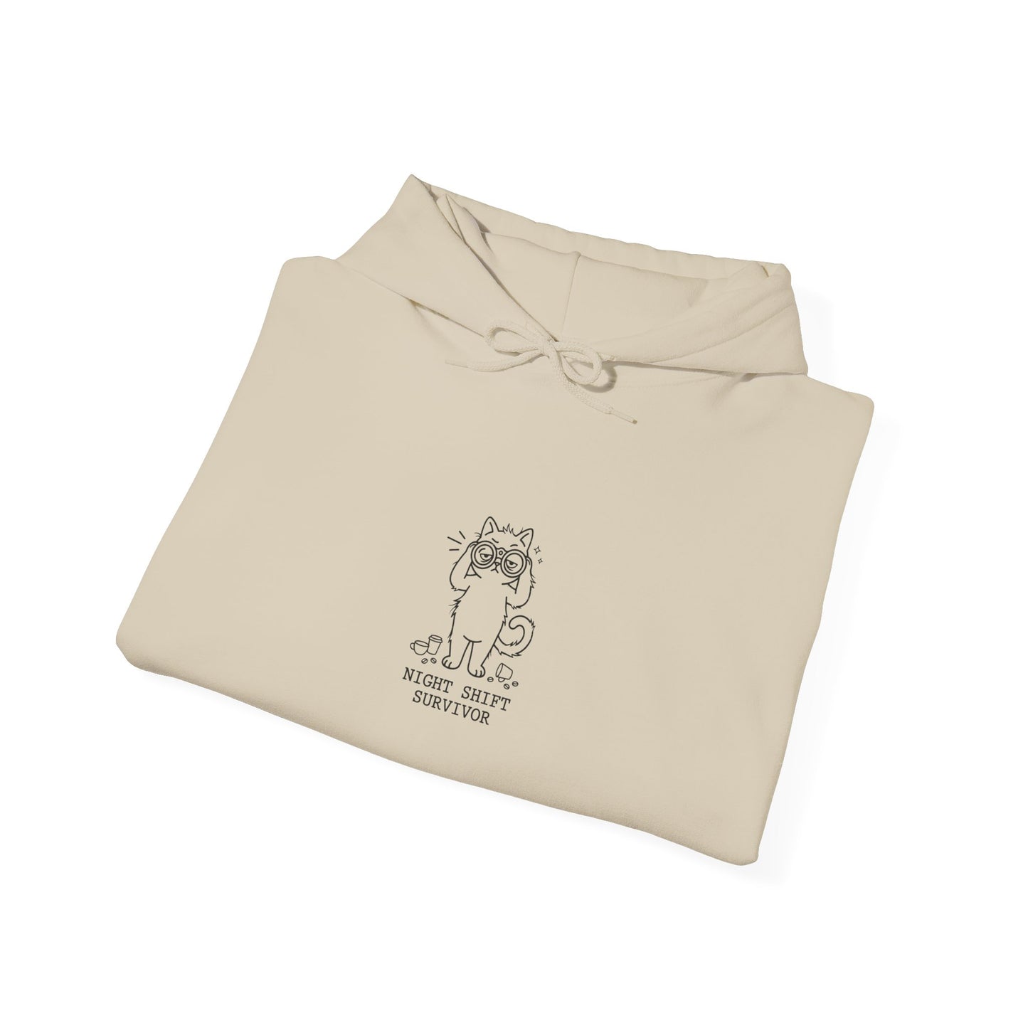 Minimal Cat Doodle Hoodie | Cat-Centric Novelty, Whimsical Line Art