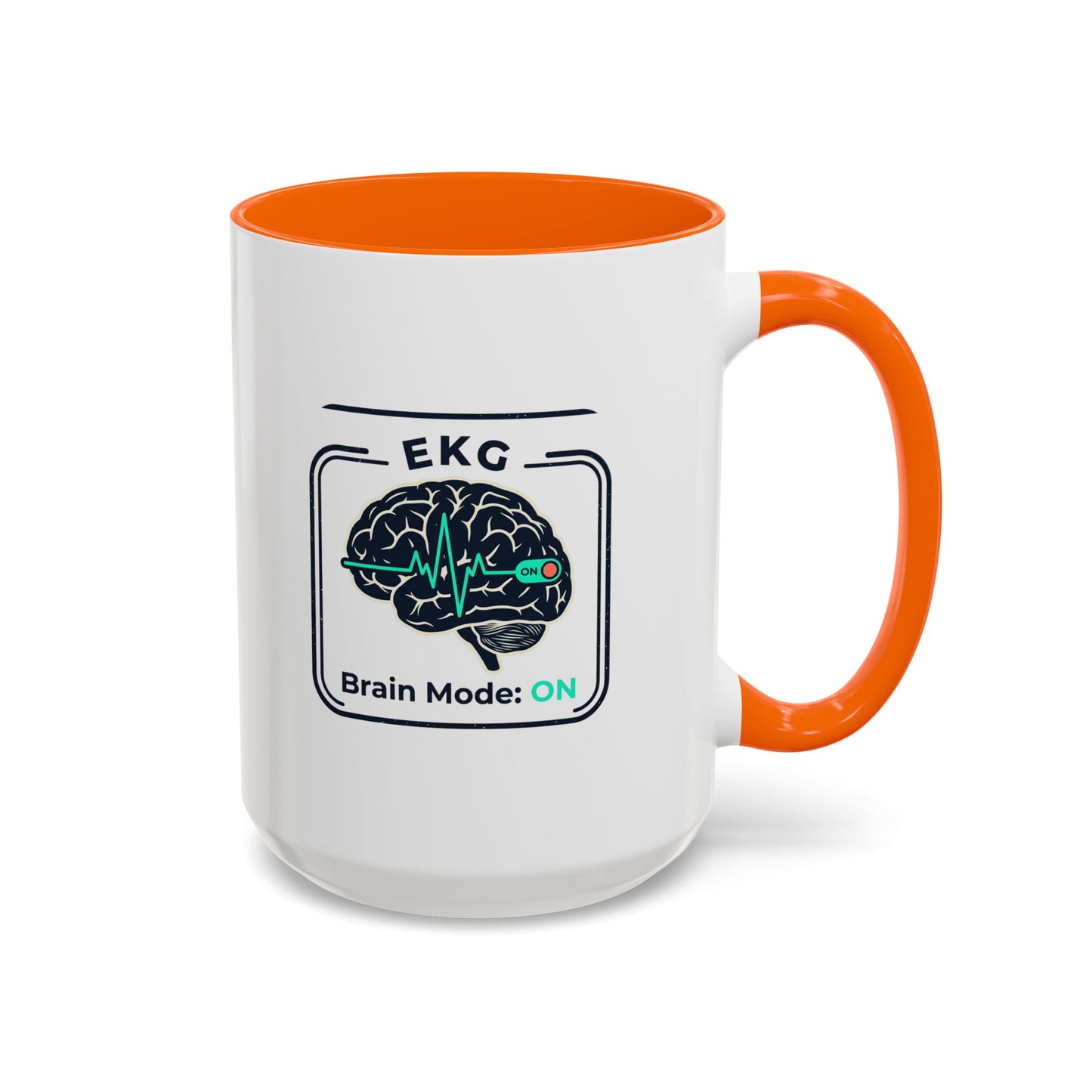 EKG Brain Mode ON Coffee Mug — Accent 11/15oz
