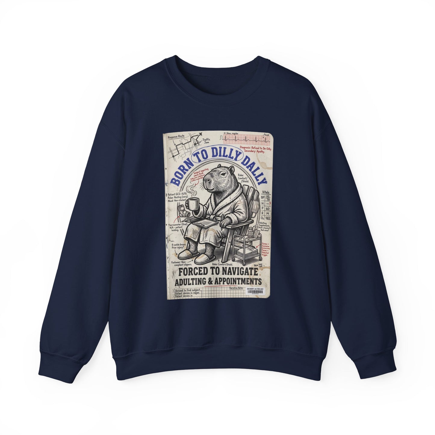 Born to Dilly Dally Sweatshirt | procrastination humor, retro cartoon