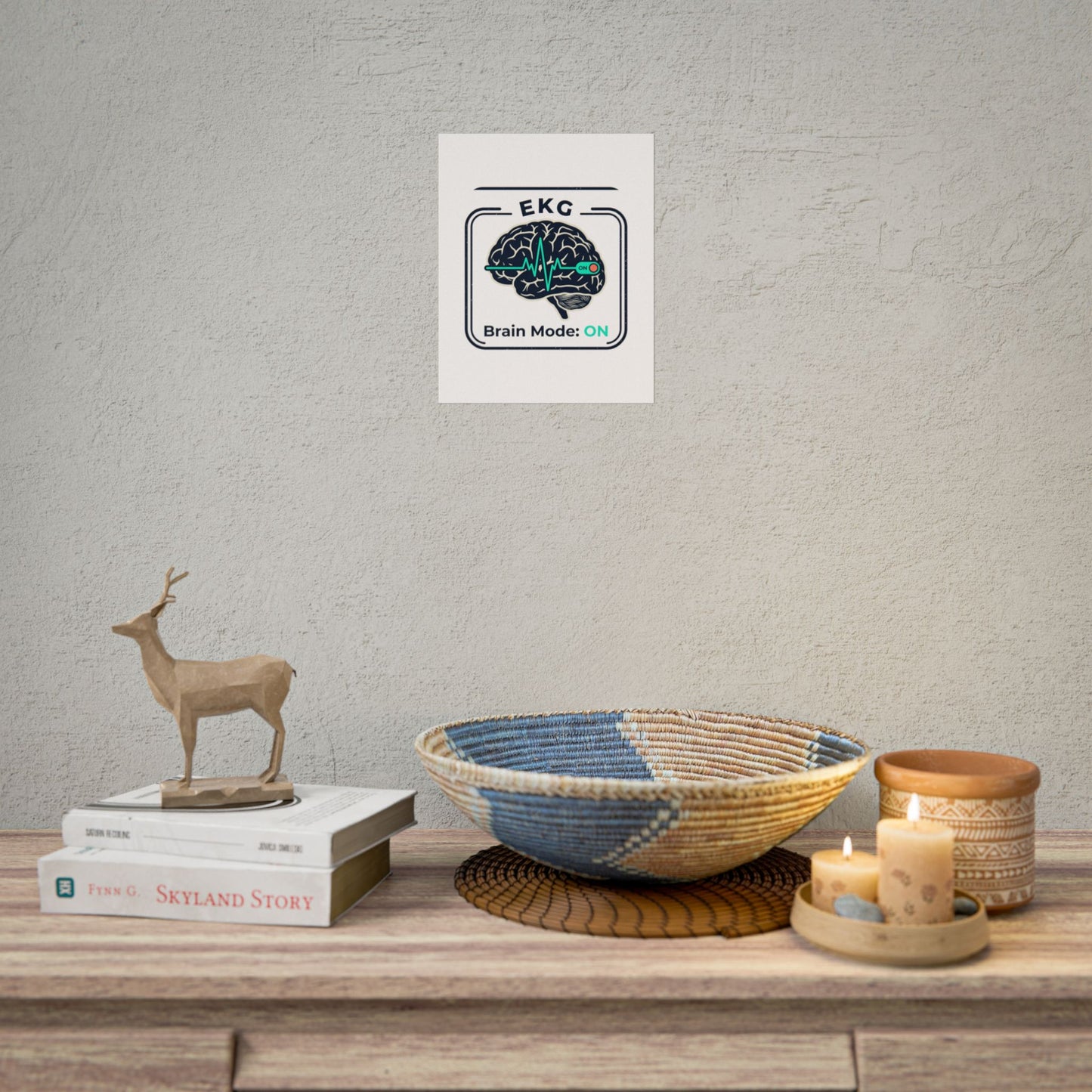 Rolled Poster — "EKG Brain Mode: ON" Graphic Art Print