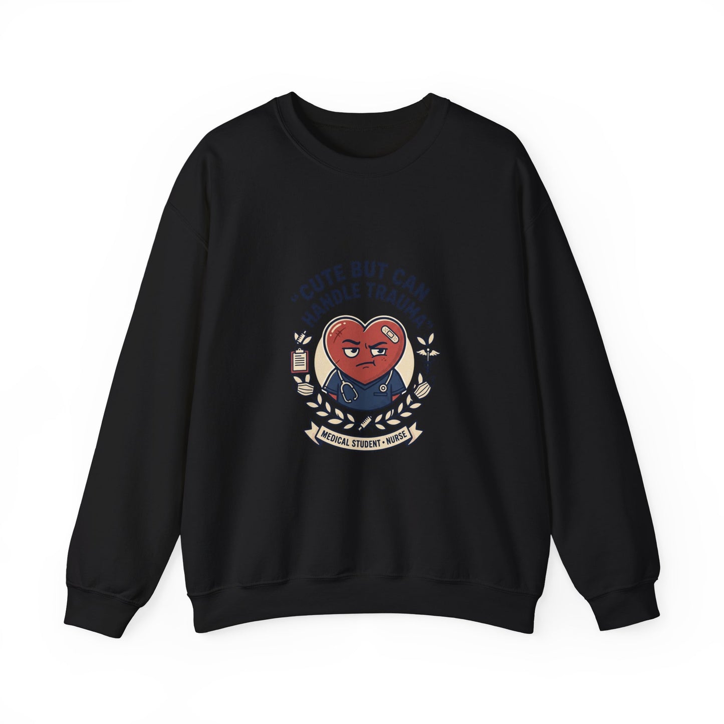 Cute But Can Handle Trauma Sweatshirt | minimal meme, bold text