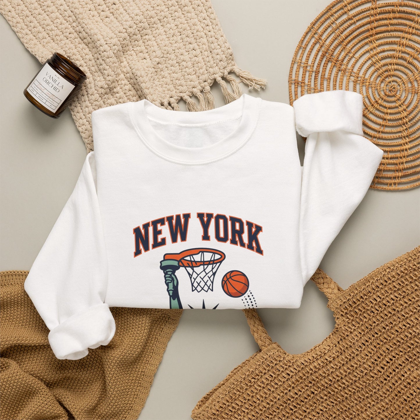 New York City Hoops Crewneck Sweatshirt | NY Basketball City Pride